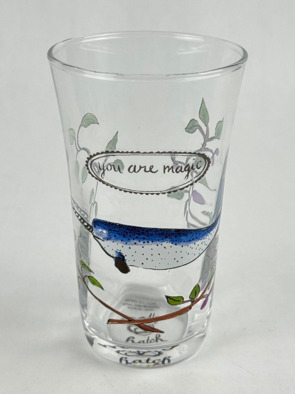 NWT Anthropologie Molly Hatch 6 oz Juice Glass Narwhal You Are Magic